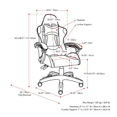 Silla de juego de computadora de hierro de tipo metálico con reposapiés para el máximo confort y soporte