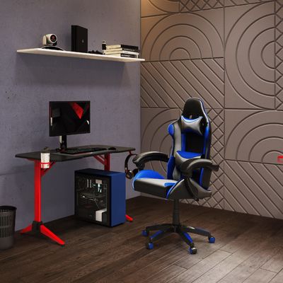 Silla de juego ajustable de altura con reposapiés perfecta para sesiones de juego intensas