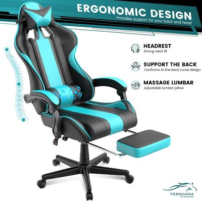 Sillones para juegos de carreras para adultos adolescentes Sillón giratorio Dimensiones del producto 24&quot;D x 21&quot;W x 52&quot;H