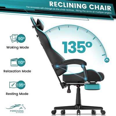 Sillones para juegos de carreras para adultos adolescentes Sillón giratorio Dimensiones del producto 24&quot;D x 21&quot;W x 52&quot;H
