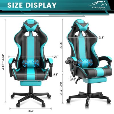 Sillones para juegos de carreras para adultos adolescentes Sillón giratorio Dimensiones del producto 24&quot;D x 21&quot;W x 52&quot;H