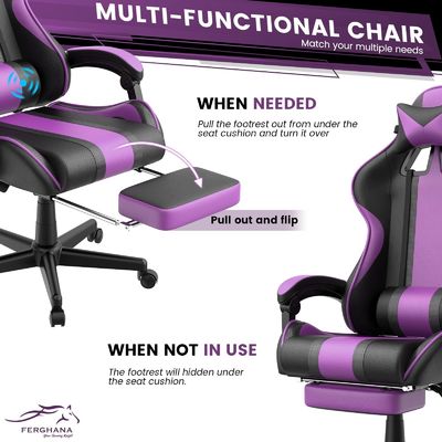 Sillones de juegos de computadora muy duraderos con reposapiés para adolescentes adultos