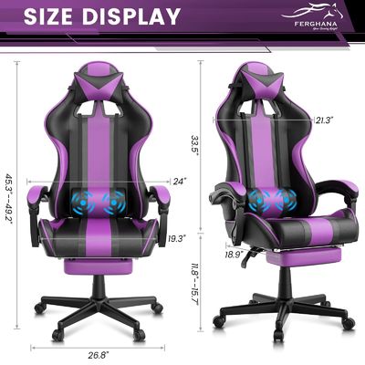 Sillones de juegos de computadora muy duraderos con reposapiés para adolescentes adultos