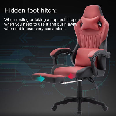 Silla de juegos de espalda alta Silla de computadora de cuero Silla de carreras ejecutiva Silla de escritorio ergonómica Recabadora