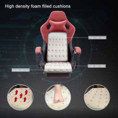 Silla de juegos de espalda alta Silla de computadora de cuero Silla de carreras ejecutiva Silla de escritorio ergonómica Recabadora