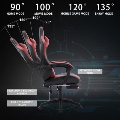 Silla de juegos de espalda alta Silla de computadora de cuero Silla de carreras ejecutiva Silla de escritorio ergonómica Recabadora