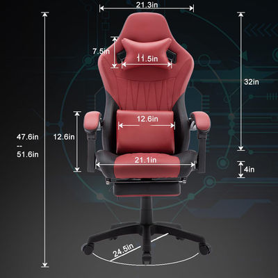 Silla de juegos de espalda alta Silla de computadora de cuero Silla de carreras ejecutiva Silla de escritorio ergonómica Recabadora