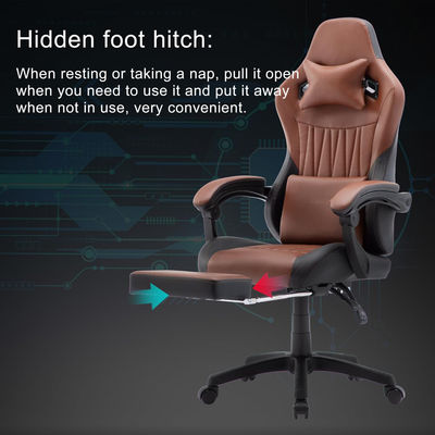 Silla giratoria ALINUNU Silla de juegos de espalda alta Silla de escritorio de cuero Silla de carreras Ejecutiva ergonómica