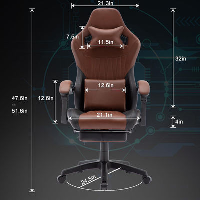 Silla giratoria ALINUNU Silla de juegos de espalda alta Silla de escritorio de cuero Silla de carreras Ejecutiva ergonómica