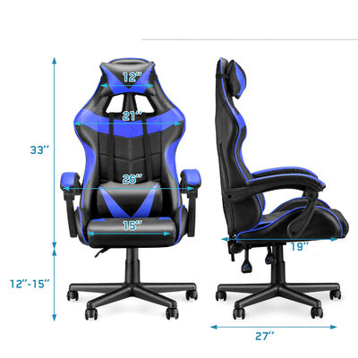 3 silla de juego de carreras con estilo de diseño moderno y soporte lumbar