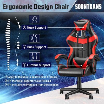 Silla de juegos de carreras con respaldo lumbar