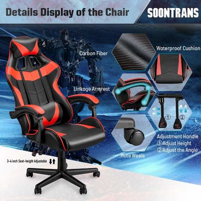Silla de juegos de carreras con respaldo lumbar