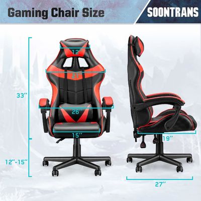 Silla de juegos de carreras con respaldo lumbar