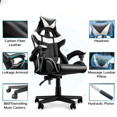 Silla de juego de carreras de color personalizada con respaldo lumbar y 3 ascensores de gas