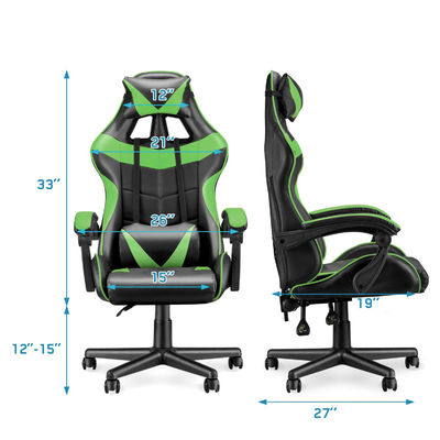 Silla de juego de carreras con apoyo lumbar y diseño de espalda alta de ALINUNU