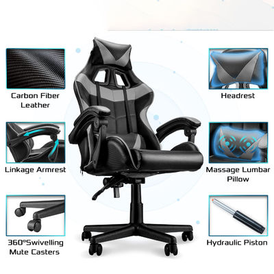 Silla de juegos ALINUNU Silla ergonómica de espalda alta con 3 ascensores de gas y soporte lumbar