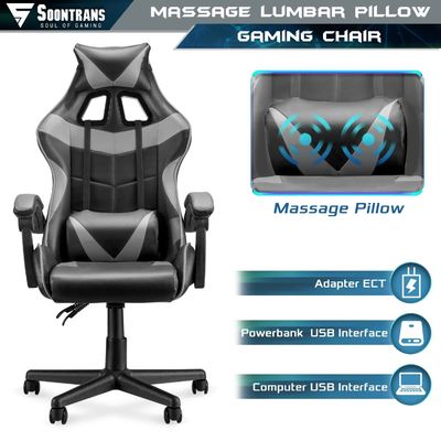 Silla de juegos ALINUNU Silla ergonómica de espalda alta con 3 ascensores de gas y soporte lumbar