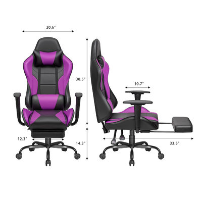 360 Silla giratoria para juegos con reposapiés