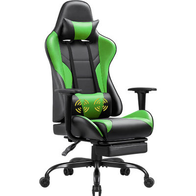 Silla ergonómica para jugadores con reposapiés de carreras y juegos personalizados