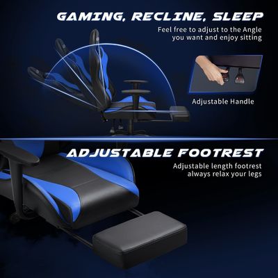 Silla de juego ALINUNU con reposapiés y servicios personalizados Peso de artículo 46.5 libras