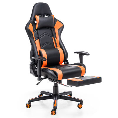 Silla de carreras por ordenador ajustable con respaldo de pies y ajuste de altura