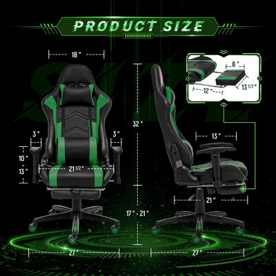 Silla de carreras de computadora ergonómica de espalda alta 300 libras Peso máximo recomendado