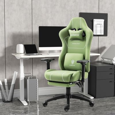 Silla de juegos con masaje de apoyo lumbar y reposapiés en diseño moderno