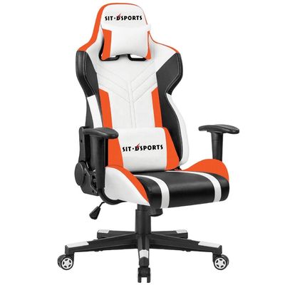 Silla elevadora ergonómica de estilo computador giratorio de juego de cuero sintético para oficina