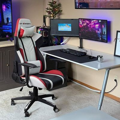 Silla elevadora ergonómica de estilo computador giratorio de juego de cuero sintético para oficina