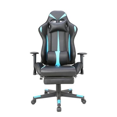 Listo para el envío Negro y azul de cuero genuino Rocker silla de juego para muebles de oficina