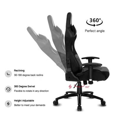 Luz LED y control remoto silla de juegos PU Muebles de oficina con cuero sintético