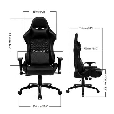 Luz LED y control remoto silla de juegos PU Muebles de oficina con cuero sintético