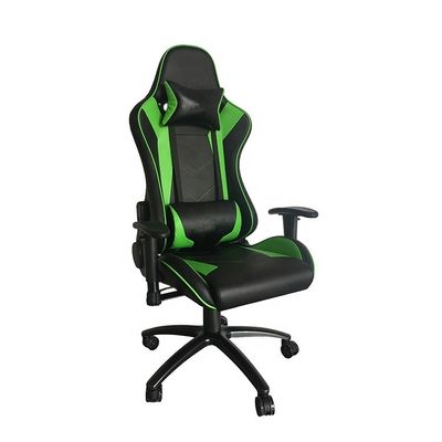 Muebles de oficina silla giratoria ergonómica verde con reposabrazos y altura ajustables