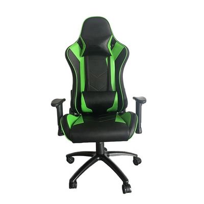 Muebles de oficina silla giratoria ergonómica verde con reposabrazos y altura ajustables