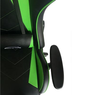 Muebles de oficina silla giratoria ergonómica verde con reposabrazos y altura ajustables