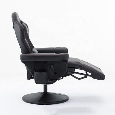 Silla de juego cómoda con reposapiés ajustable y reposabrazos de tela duradera