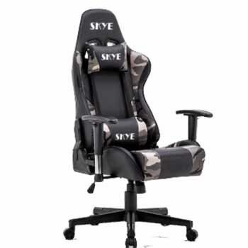 Silla de juegos de oficina de diseño moderno de cuero sintético con ergonomía ajustable