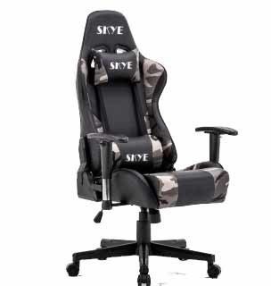 Silla de juegos de oficina de diseño moderno de cuero sintético con ergonomía ajustable