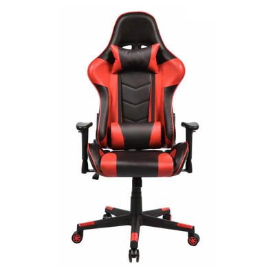 Silla de juego de carreras ajustable de reposabrazos 2d con cuero sintético y diseño de carreras
