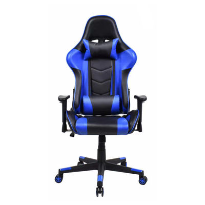 Silla de juego de carreras ajustable de reposabrazos 2d con cuero sintético y diseño de carreras