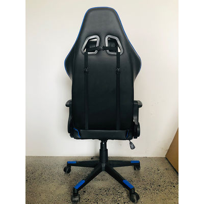 Silla de juego de carreras ajustable de reposabrazos 2d con cuero sintético y diseño de carreras