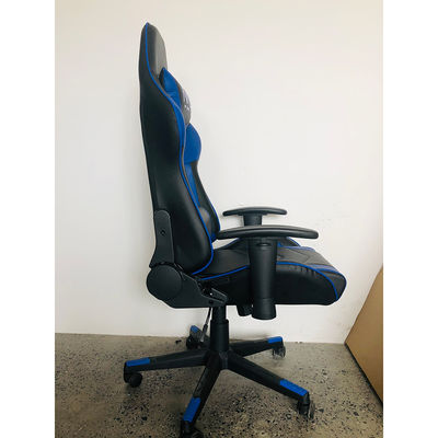 Silla de juego de carreras ajustable de reposabrazos 2d con cuero sintético y diseño de carreras