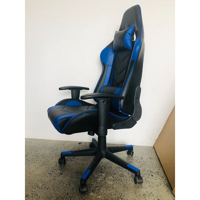 Silla de juego de carreras ajustable de reposabrazos 2d con cuero sintético y diseño de carreras