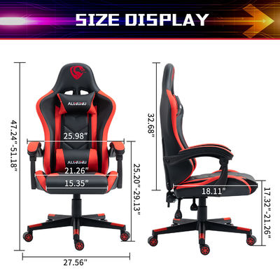 Silla para jugadores de PC ERGONÓMICA de cuero de PU Silla giratoria para juegos con elevador de gas de 3 100 mm