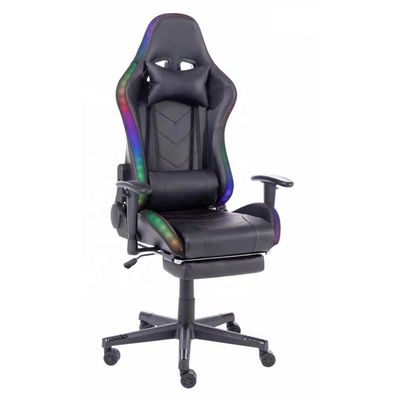 Alturas de asiento 54cm Apoyo de brazo ajustable LED Light RGB Silla de juegos con logotipo personalizado