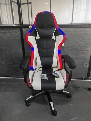 Silla de juego LED RGB ajustable en altura con estilo giratorio de masaje y altavoces