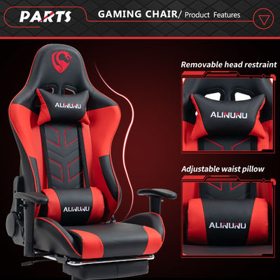 Lleve su juego al siguiente nivel con la silla de juego de espalda alta y el reposapiés de ALINUNU