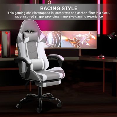 Silla de juego con reposapiés y soporte lumbar Peso máximo recomendado 440 libras