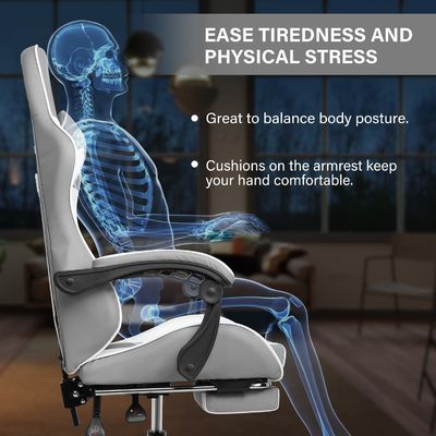 Silla de juego con reposapiés y soporte lumbar Peso máximo recomendado 440 libras