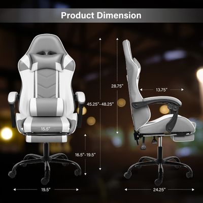 Silla de juego con reposapiés y soporte lumbar Peso máximo recomendado 440 libras